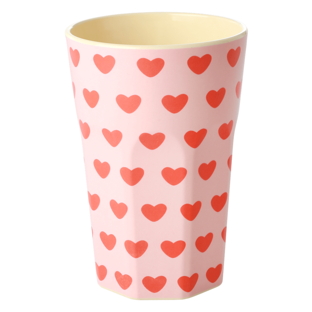 Sweet Heart Print Melamine Tall Cup By Rice DK